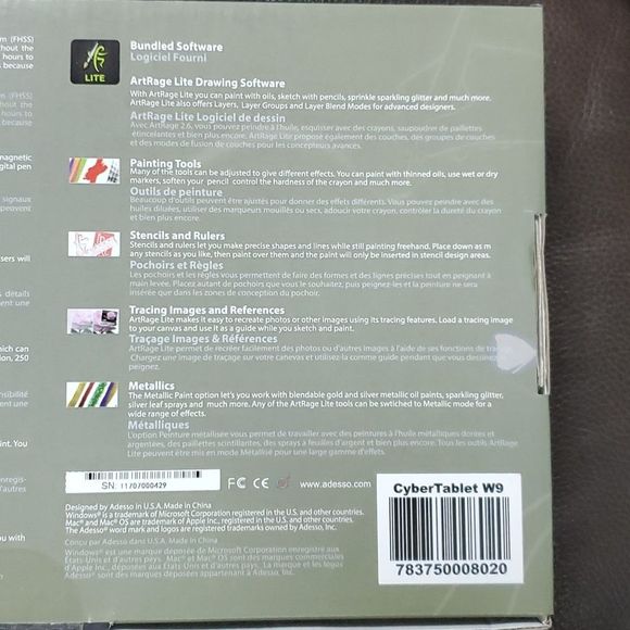 Adesso cybertablet W9 8x5 wireless wide-screen graphic tablet - Picture 7 of 7